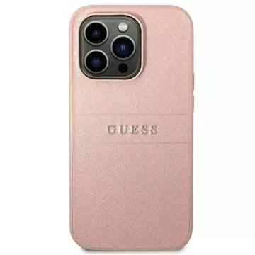 Etui Guess GUHCP14LPSASBPI do Apple iPhone 14 Pro 6,1" różowy/pink Saffiano Strap