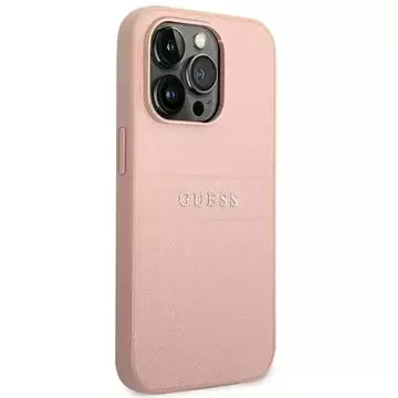 Etui Guess GUHCP14LPSASBPI do Apple iPhone 14 Pro 6,1" różowy/pink Saffiano Strap