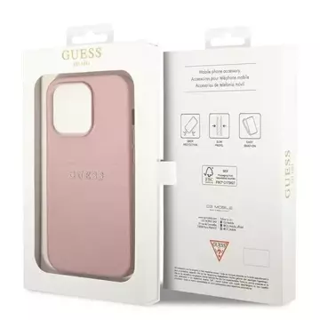 Etui Guess GUHCP14LPSASBPI do Apple iPhone 14 Pro 6,1" różowy/pink Saffiano Strap