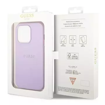 Etui Guess GUHCP14LPSASBPU do Apple iPhone 14 Pro 6,1" fioletowy/purple Saffiano Strap