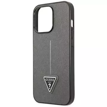 Etui Guess GUHCP14LPSATLG do Apple iPhone 14 Pro 6,1" srebrny/silver hardcase SaffianoTriangle Logo