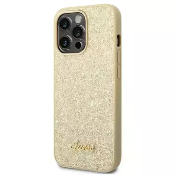 Etui Guess GUHCP14XHGGSHD do Apple iPhone 14 Pro Max 6,7" złoty/gold hard case Glitter Script