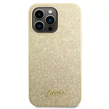 Etui Guess GUHCP14XHGGSHD do Apple iPhone 14 Pro Max 6,7" złoty/gold hard case Glitter Script