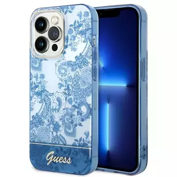 Etui Guess GUHCP14XHGPLHB do Apple iPhone 14 Pro Max 6,7" niebieski/blue hardcase Porcelain Collection