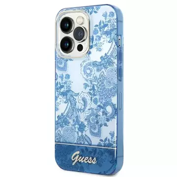 Etui Guess GUHCP14XHGPLHB do Apple iPhone 14 Pro Max 6,7" niebieski/blue hardcase Porcelain Collection