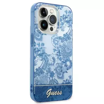 Etui Guess GUHCP14XHGPLHB do Apple iPhone 14 Pro Max 6,7" niebieski/blue hardcase Porcelain Collection