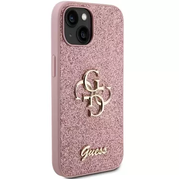 Etui Guess GUHCP15MHG4SGP do iPhone 15 Plus 6.7" hardcase Glitter Script Big 4G różowy/pink