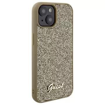 Etui Guess GUHCP15SPMSDGSD do iPhone 15 6.1" złoty/gold hardcase Disco Metal Script