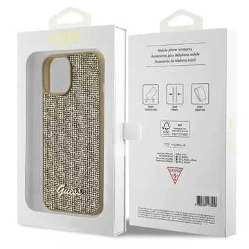 Etui Guess GUHCP15SPMSDGSD do iPhone 15 6.1" złoty/gold hardcase Disco Metal Script