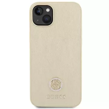 Etui Guess GUHCP15SPS4DGPD do iPhone 15 6.1" złoty/gold hardcase Leather 4G Metal Logo Strass