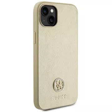 Etui Guess GUHCP15SPS4DGPD do iPhone 15 6.1" złoty/gold hardcase Leather 4G Metal Logo Strass