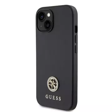 Etui Guess GUHCP15SPS4DGPK do iPhone 15 6.1" czarny/black hardcase Strass Metal Logo