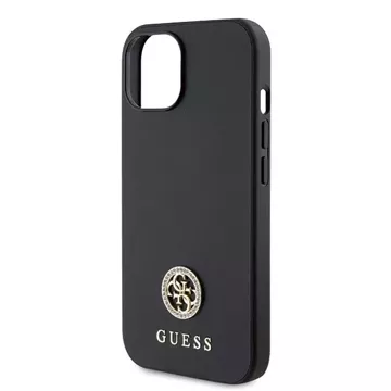 Etui Guess GUHCP15SPS4DGPK do iPhone 15 6.1" czarny/black hardcase Strass Metal Logo