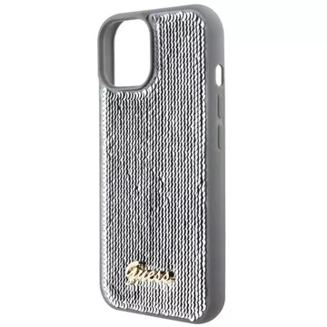 Etui Guess GUHCP15SPSFDGSS do iPhone 15 6.1" srebrny/silver hardcase Sequin Script Metal