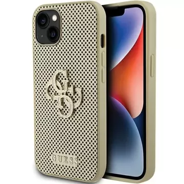 Etui Guess GUHCP15SPSP4LGD do iPhone 15 6.1" złoty/gold hardcase Perforated 4G Glitter