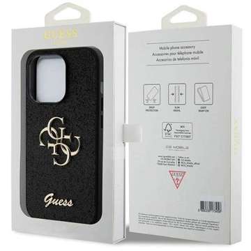 Etui Guess GUHCP15XHG4SGK do iPhone 15 Pro Max 6.7" czarny/black hardcase Glitter Script Big 4G