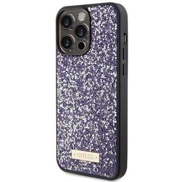 Etui Guess GUHCP15XPFGSBSP do iPhone 15 Pro Max 6.7" fioletowy/purple hardcase Rhinestone Metal Logo