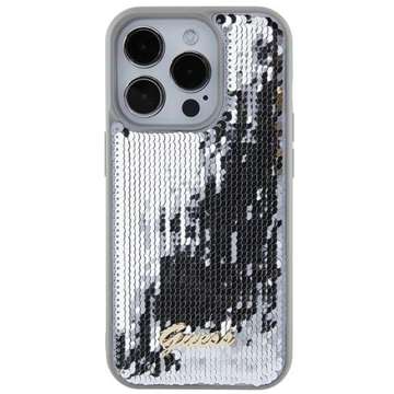 Etui Guess GUHCP15XPSFDGSS do iPhone 15 Pro Max 6.7" srebrny/silver hardcase Sequin Script Metal