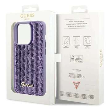 Etui Guess GUHCP15XPSFDGSU do iPhone 15 Pro Max 6.7" fioletowy/purple hardcase Sequin Script Metal