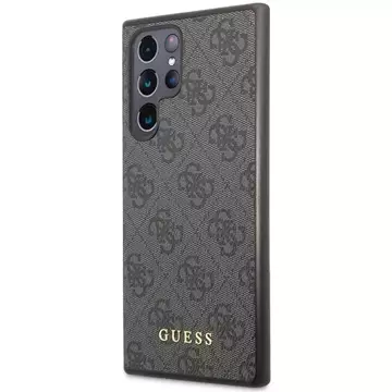 Etui Guess GUHCS23LG4GFGR do Samsung Galaxy S23 Ultra S918 szary/grey hardcase 4G Metal Gold Logo