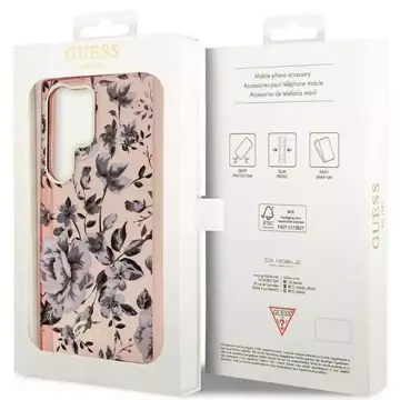 Etui Guess GUHCS23LHCFWSP do Samsung Galaxy S23 Ultra S918 różowy/pink hardcase Flower Collection