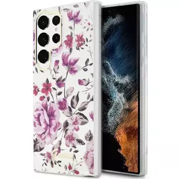 Etui Guess GUHCS23LHCFWST do Samsung Galaxy S23 Ultra S918 biały/white hardcase Flower Collection