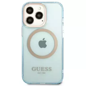 Etui Guess GUHMP13LHTCMB do iPhone 13 Pro / 13 6,1" hard case Gold Outline Translucent MagSafe