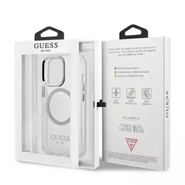 Etui Guess GUHMP13LHTRMS do iPhone 13 Pro / 13 6,1" hard case Metal Outline Magsafe