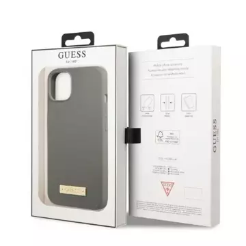 Etui Guess GUHMP13SSPLG do iPhone 13 mini 5,4" szary/grey hard case Silicone Logo Plate MagSafe