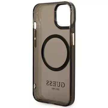 Etui Guess GUHMP14MHTCMK do Apple iPhone 14 Plus 6,7" czarny/black hard case Gold Outline Translucent MagSafe