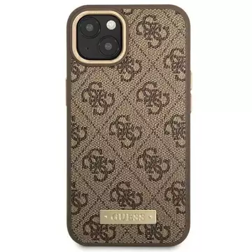 Etui Guess GUHMP14MU4GPRW  do Apple iPhone 14 Plus 6,7" brązowy/brown hard case 4G Logo Plate MagSafe