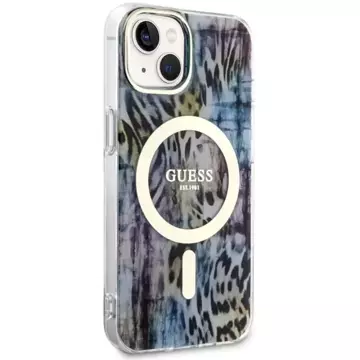 Etui Guess GUHMP14SHLEOPWB do iPhone 14 6.1" hardcase Leopard MagSafe