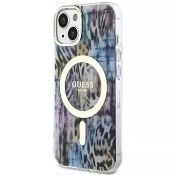 Etui Guess GUHMP14SHLEOPWB do iPhone 14 6.1" hardcase Leopard MagSafe