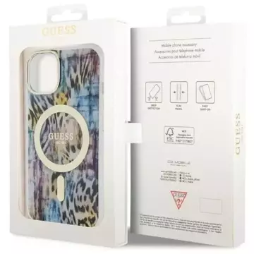 Etui Guess GUHMP14SHLEOPWB do iPhone 14 6.1" hardcase Leopard MagSafe