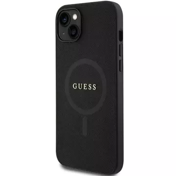 Etui Guess GUHMP15SPSAHMCK do iPhone 15 6.1" czarny/black hardcase Saffiano MagSafe