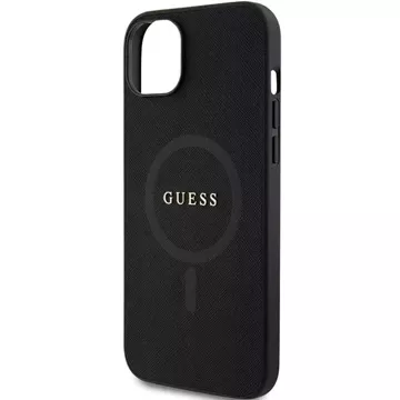 Etui Guess GUHMP15SPSAHMCK do iPhone 15 6.1" czarny/black hardcase Saffiano MagSafe