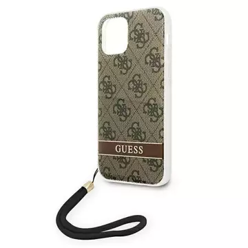 Etui Guess GUOHCP12MH4STW do Apple iPhone 12/12 Pro brązowy/brown hardcase 4G Print Strap