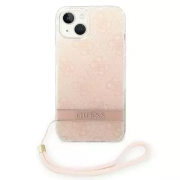 Etui Guess GUOHCP14MH4STP do Apple iPhone 14 Plus 6,7" różowy/pink hardcase 4G Print Strap