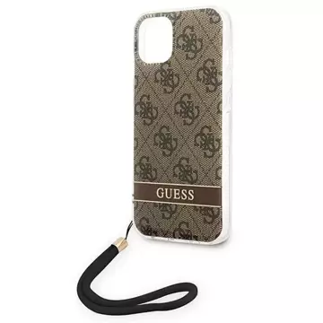 Etui Guess GUOHCP14SH4STW do Apple iPhone 14 6,1" brązowy/brown hardcase 4G Print Strap