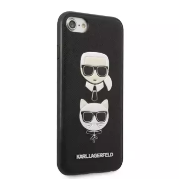 Etui Karl Lagerfeld KLHCI8SAKICKCBK do iPhone 7/8 / SE 2020 / SE 2022 hardcase Saffiano Karl&Choupette Head