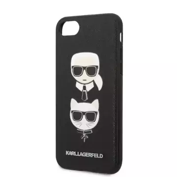 Etui Karl Lagerfeld KLHCI8SAKICKCBK do iPhone 7/8 / SE 2020 / SE 2022 hardcase Saffiano Karl&Choupette Head