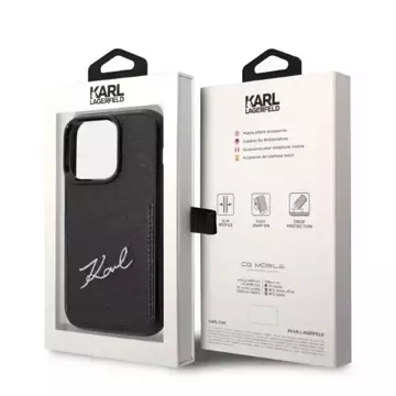 Etui Karl Lagerfeld KLHCP14LCSSK do iPhone 14 Pro 6,1" hardcase Signature Logo Cardslot