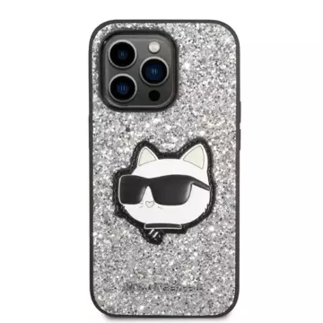 Etui Karl Lagerfeld KLHCP14XG2CPS do iPhone 14 Pro Max 6,7" hardcase Glitter Choupette Patch srebrny/silver