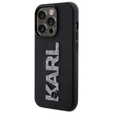 Etui Karl Lagerfeld KLHCP15X3DMBKCK do iPhone 15 Pro Max 6.7" czarny/black hardcase 3D Rubber Glitter Logo