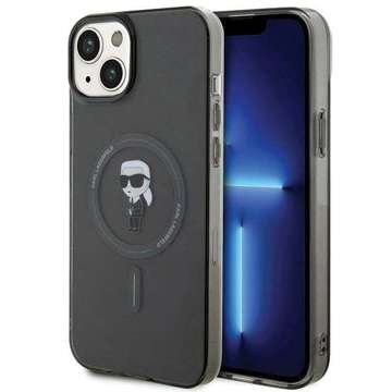 Etui Karl Lagerfeld KLHMP15MHFCKNOK do iPhone 15 Plus 6.7" czarny/black hardcase IML Ikonik MagSafe