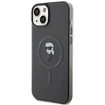 Etui Karl Lagerfeld KLHMP15MHFCKNOK do iPhone 15 Plus 6.7" czarny/black hardcase IML Ikonik MagSafe