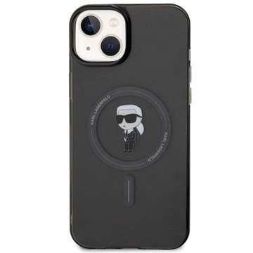 Etui Karl Lagerfeld KLHMP15MHFCKNOK do iPhone 15 Plus 6.7" czarny/black hardcase IML Ikonik MagSafe