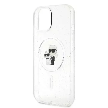 Etui Karl Lagerfeld KLHMP15SHGKCNOT do iPhone 15 6.1" transparent hardcase Karl&Choupette Glitter MagSafe