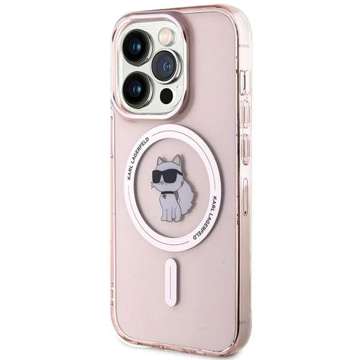 Etui Karl Lagerfeld KLHMP15XHFCCNOP do iPhone 15 Pro Max 6.7" różowy/pink hardcase IML Choupette MagSafe