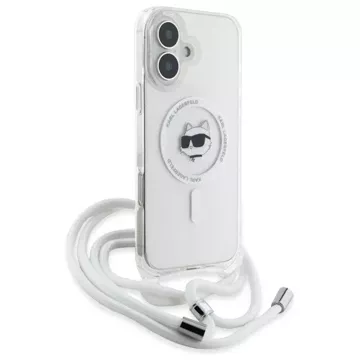 Etui Karl Lagerfeld do iPhone 16 6.1" Magsafe Hardcase Transparent IML Choupette Head & Cord